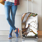 Australia Superb Lyrebird Luggage Cover Aussie Map - Rainforest Vibes