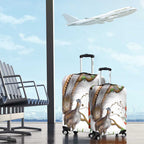 Australia Superb Lyrebird Luggage Cover Aussie Map - Rainforest Vibes