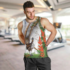 Australia Superb Lyrebird Men Tank Top Aussie Map - Rainforest Vibes