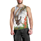 Australia Superb Lyrebird Men Tank Top Aussie Map - Rainforest Vibes