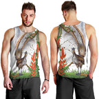 Australia Superb Lyrebird Men Tank Top Aussie Map - Rainforest Vibes