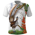 Australia Superb Lyrebird Polo Shirt Aussie Map - Rainforest Vibes