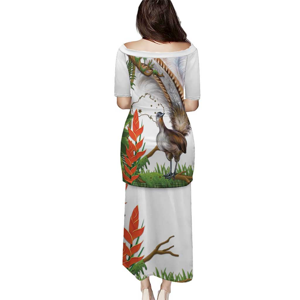Australia Superb Lyrebird Puletasi Aussie Map - Rainforest Vibes
