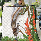 Australia Superb Lyrebird Quilt Aussie Map - Rainforest Vibes