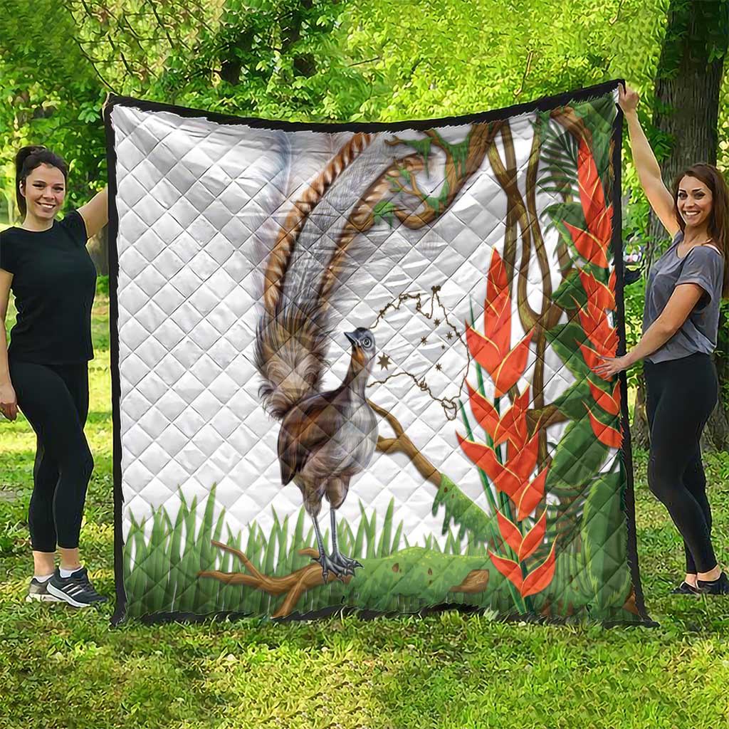 Australia Superb Lyrebird Quilt Aussie Map - Rainforest Vibes