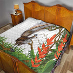 Australia Superb Lyrebird Quilt Aussie Map - Rainforest Vibes