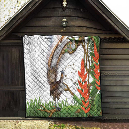 Australia Superb Lyrebird Quilt Aussie Map - Rainforest Vibes