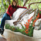 Australia Superb Lyrebird Quilt Aussie Map - Rainforest Vibes