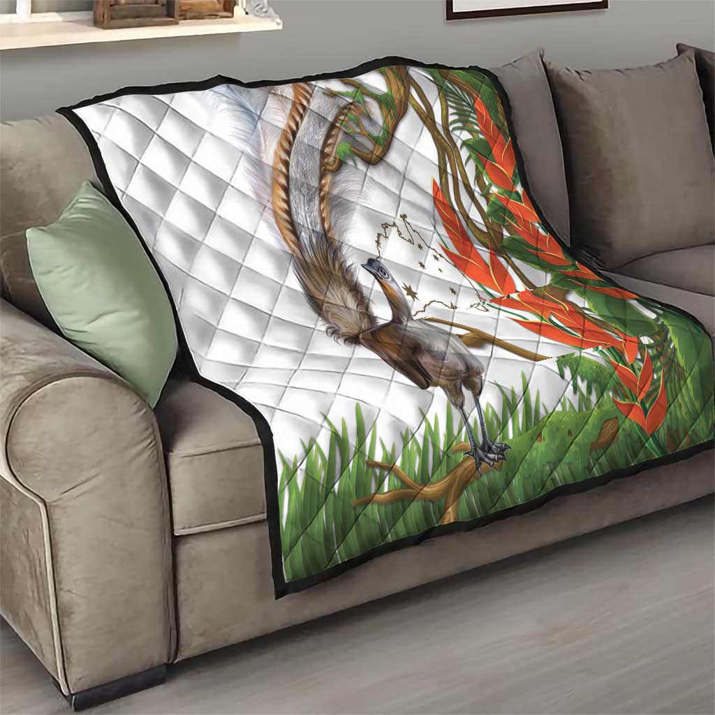 Australia Superb Lyrebird Quilt Aussie Map - Rainforest Vibes