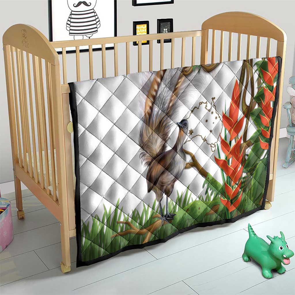 Australia Superb Lyrebird Quilt Aussie Map - Rainforest Vibes