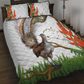 Australia Superb Lyrebird Quilt Bed Set Aussie Map - Rainforest Vibes