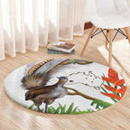 Australia Superb Lyrebird Round Carpet Aussie Map - Rainforest Vibes