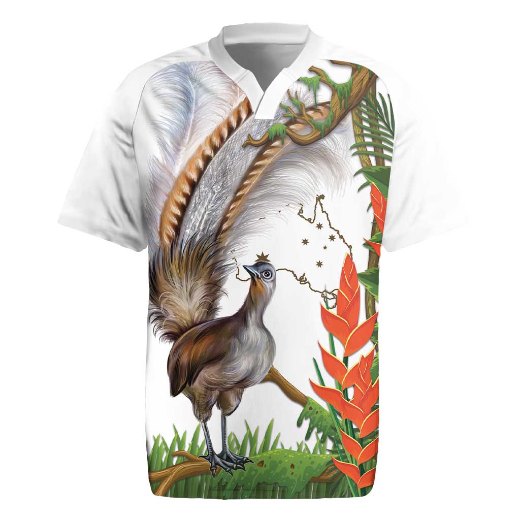 Australia Superb Lyrebird Rugby Jersey Aussie Map - Rainforest Vibes