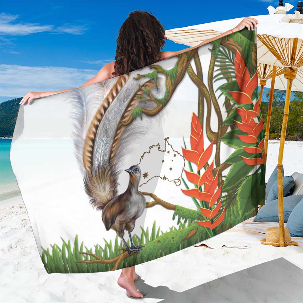 Australia Superb Lyrebird Sarong Aussie Map - Rainforest Vibes