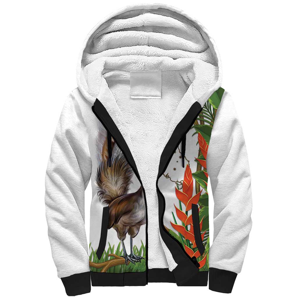 Australia Superb Lyrebird Sherpa Hoodie Aussie Map - Rainforest Vibes