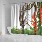 Australia Superb Lyrebird Shower Curtain Aussie Map - Rainforest Vibes