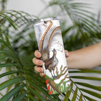 Australia Superb Lyrebird Skinny Tumbler Aussie Map - Rainforest Vibes