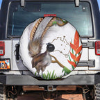 Australia Superb Lyrebird Spare Tire Cover Aussie Map - Rainforest Vibes