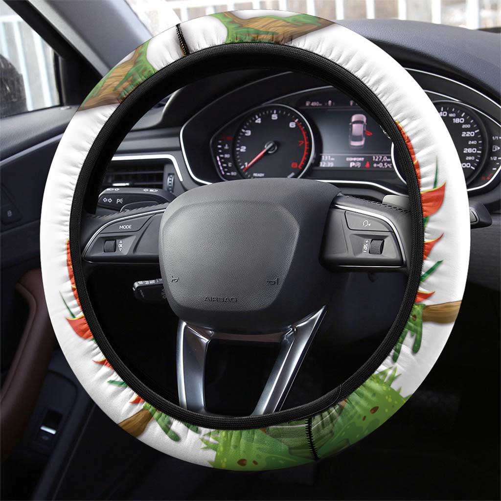 Australia Superb Lyrebird Steering Wheel Cover Aussie Map - Rainforest Vibes
