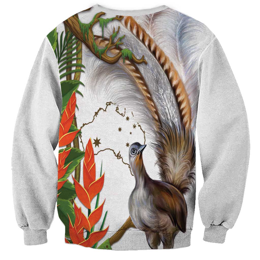 Australia Superb Lyrebird Sweatshirt Aussie Map - Rainforest Vibes