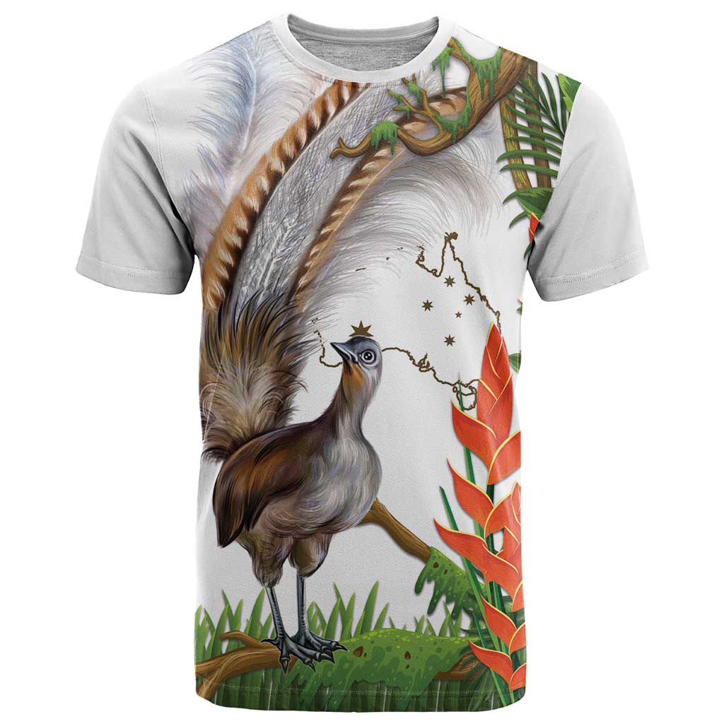 Australia Superb Lyrebird T Shirt Aussie Map - Rainforest Vibes