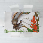 Australia Superb Lyrebird Tablecloth Aussie Map - Rainforest Vibes