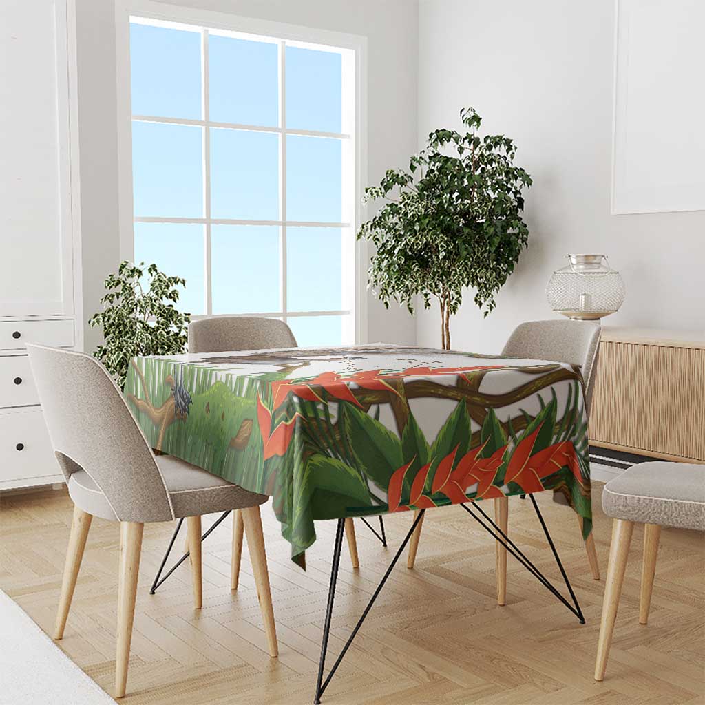 Australia Superb Lyrebird Tablecloth Aussie Map - Rainforest Vibes