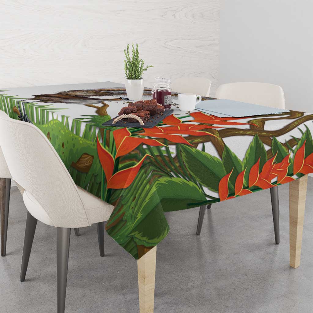 Australia Superb Lyrebird Tablecloth Aussie Map - Rainforest Vibes