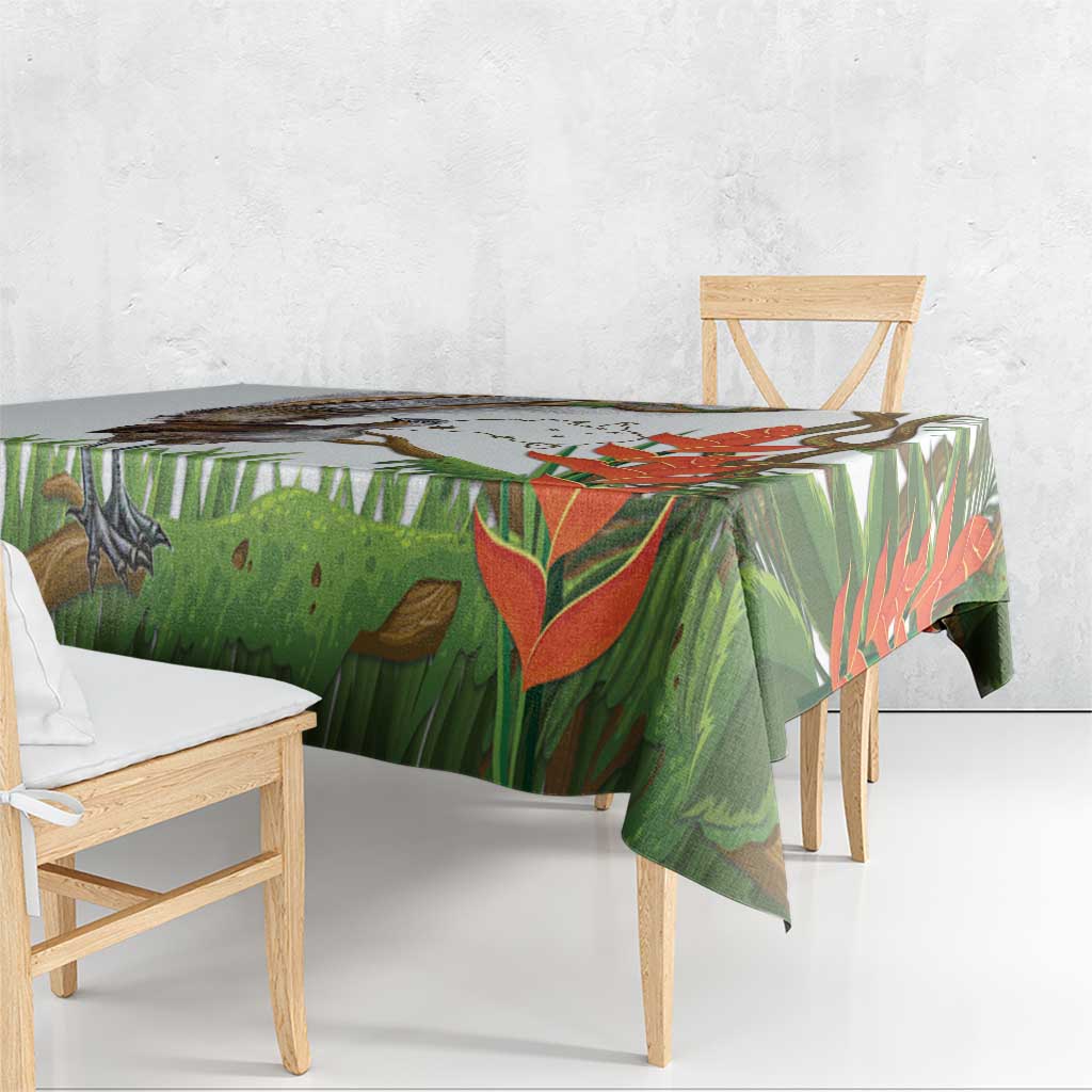Australia Superb Lyrebird Tablecloth Aussie Map - Rainforest Vibes