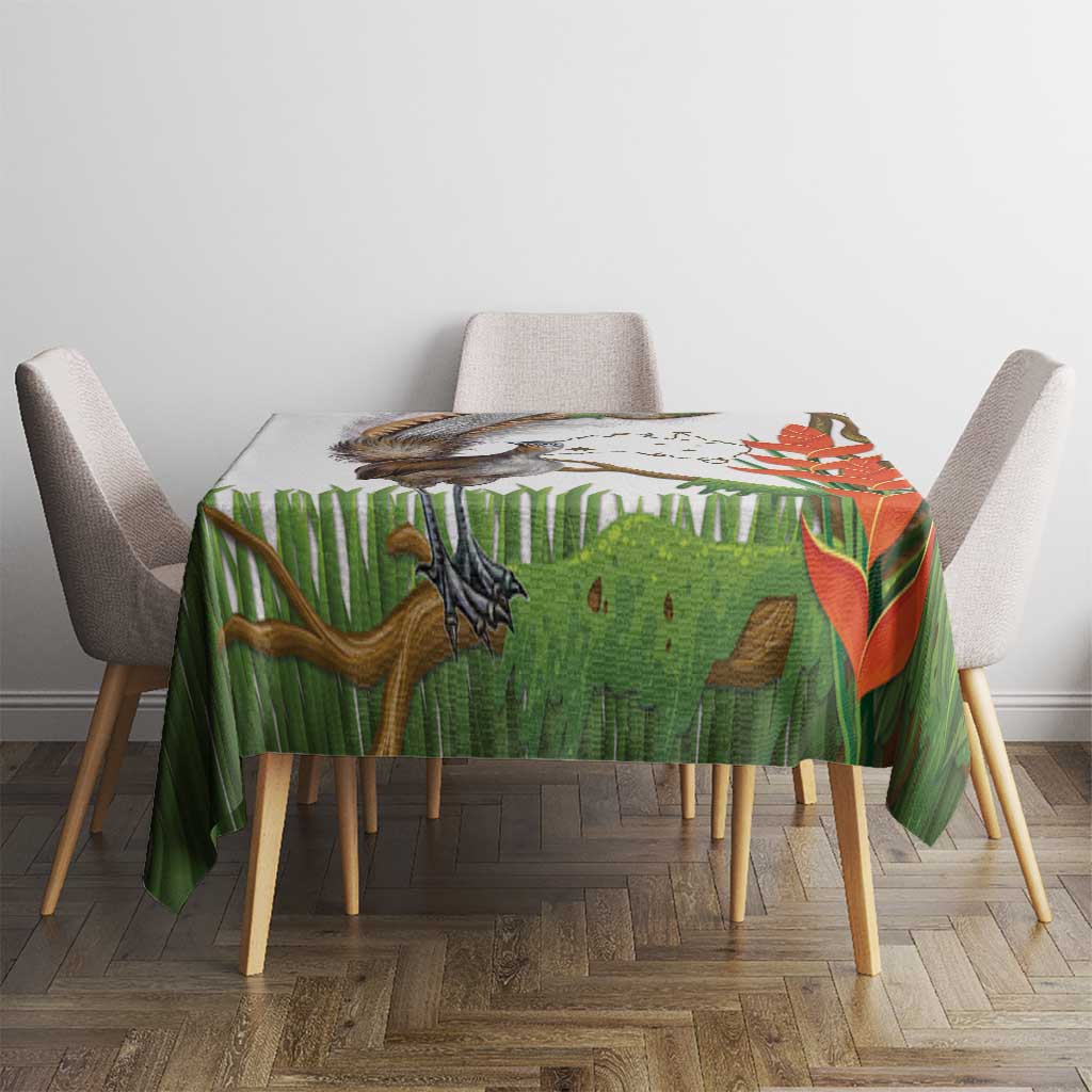 Australia Superb Lyrebird Tablecloth Aussie Map - Rainforest Vibes