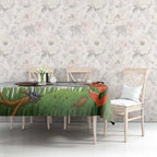Australia Superb Lyrebird Tablecloth Aussie Map - Rainforest Vibes