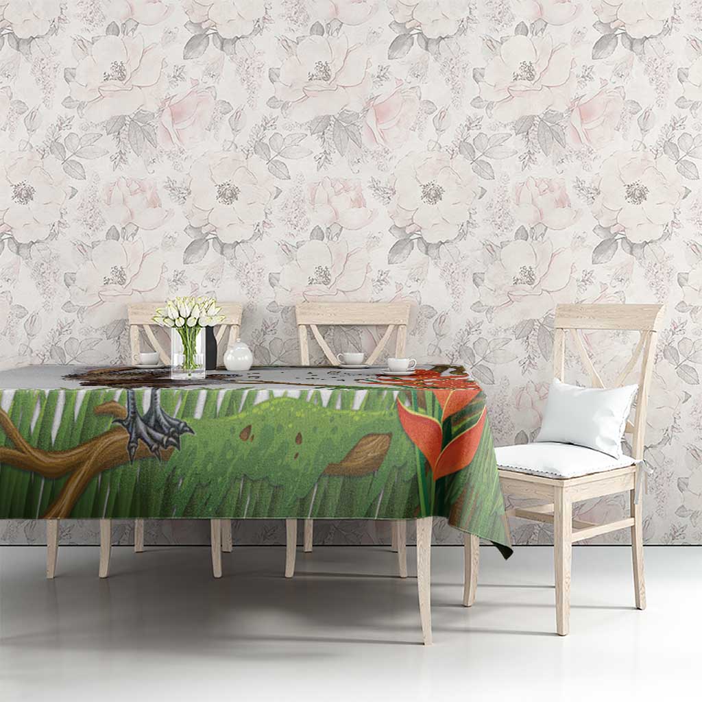 Australia Superb Lyrebird Tablecloth Aussie Map - Rainforest Vibes