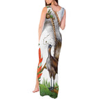 Australia Superb Lyrebird Tank Maxi Dress Aussie Map - Rainforest Vibes