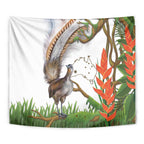 Australia Superb Lyrebird Tapestry Aussie Map - Rainforest Vibes