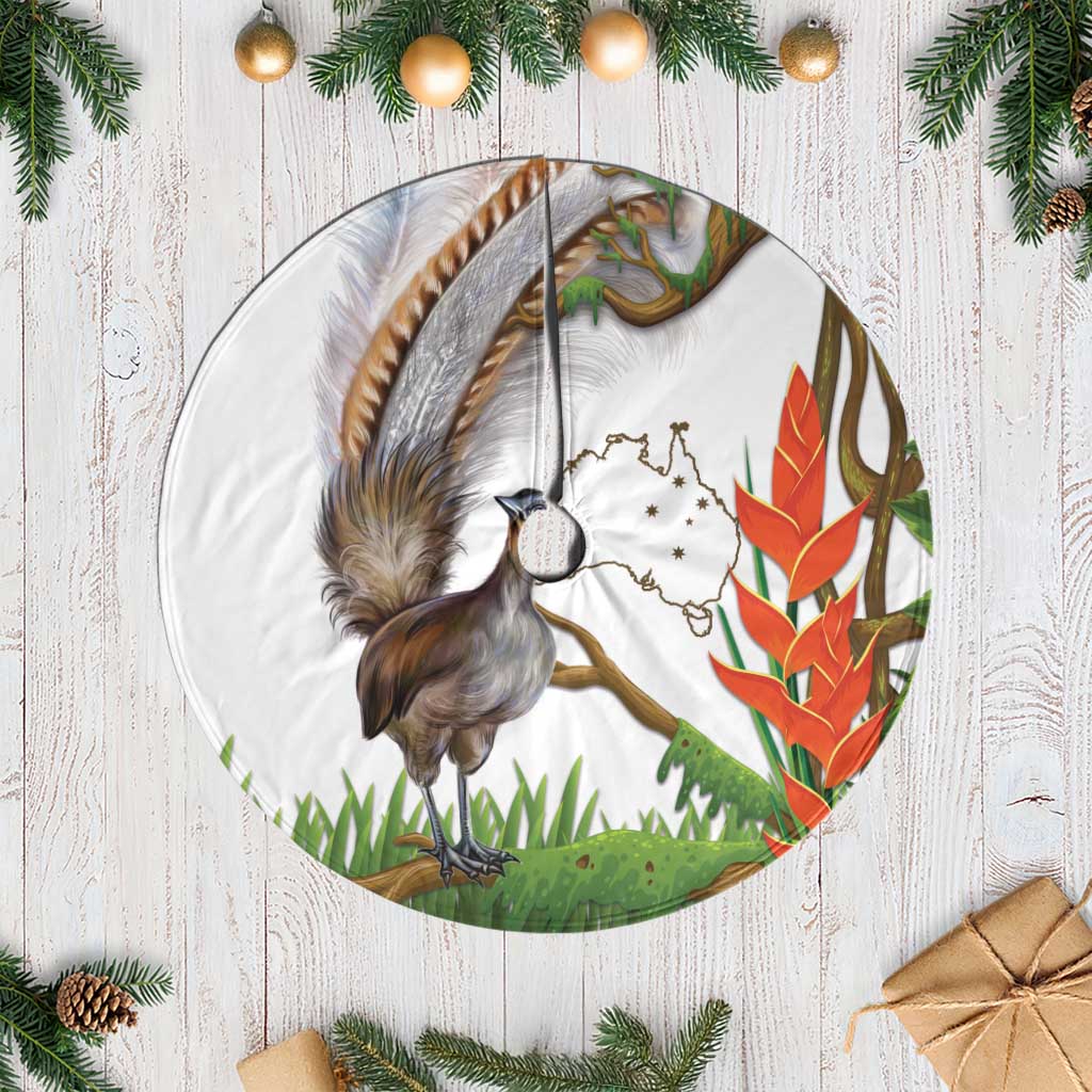 Australia Superb Lyrebird Tree Skirt Aussie Map - Rainforest Vibes