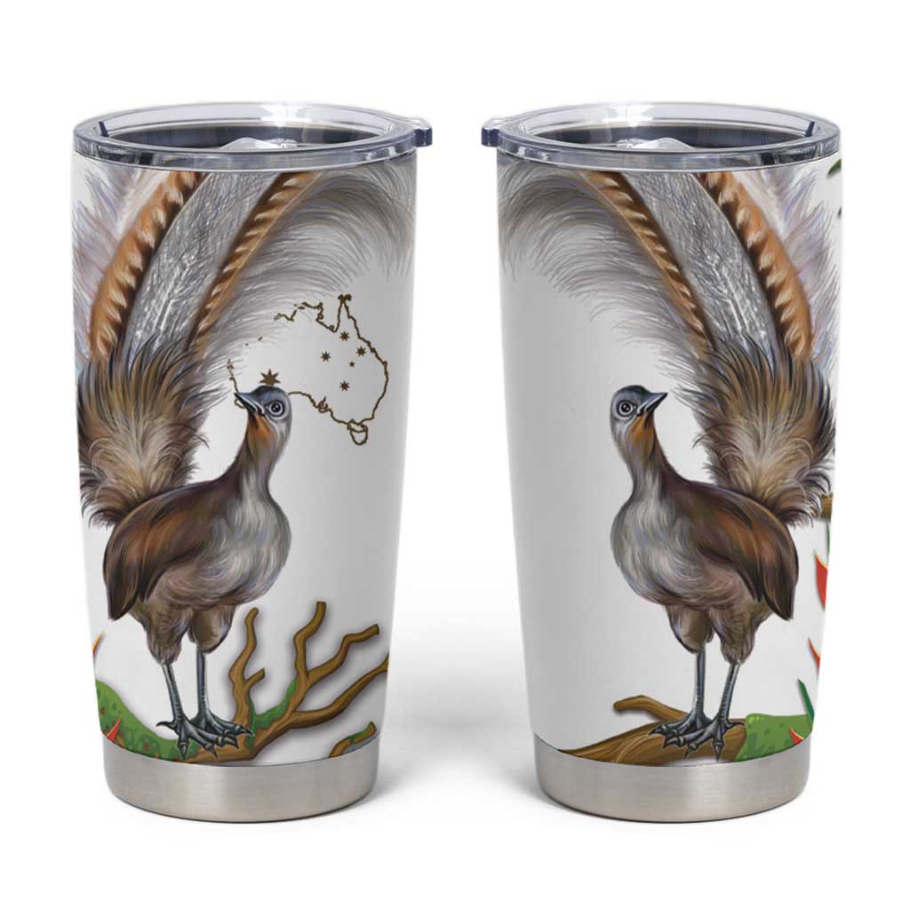 Australia Superb Lyrebird Tumbler Cup Aussie Map - Rainforest Vibes
