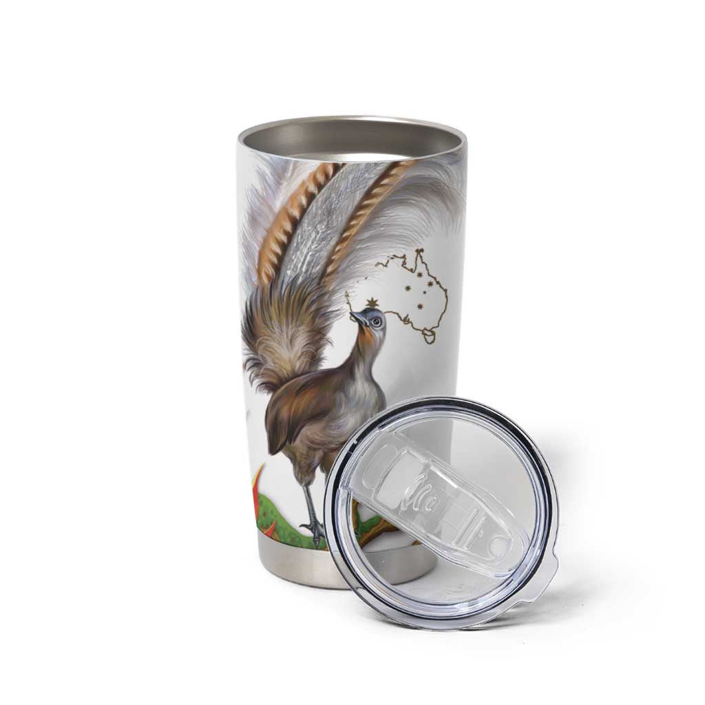 Australia Superb Lyrebird Tumbler Cup Aussie Map - Rainforest Vibes