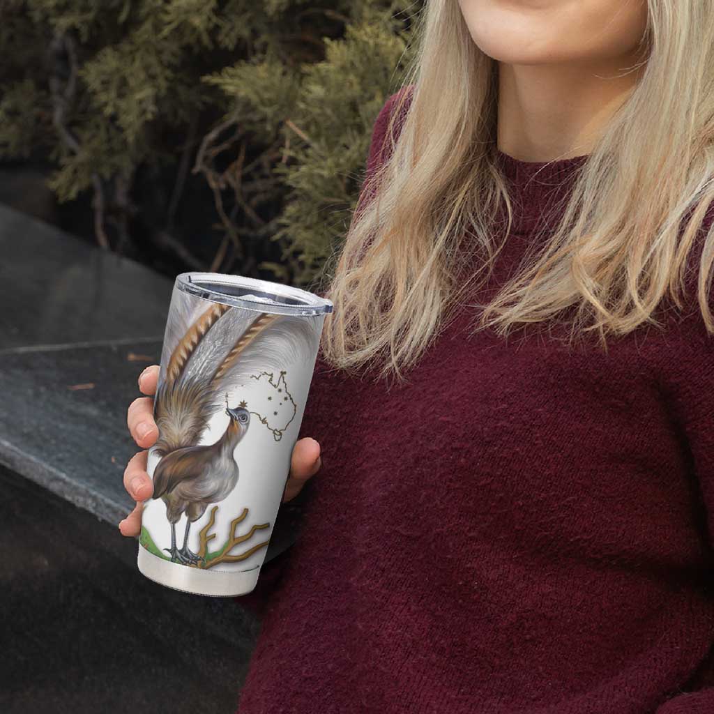 Australia Superb Lyrebird Tumbler Cup Aussie Map - Rainforest Vibes
