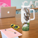 Australia Superb Lyrebird Tumbler With Handle Aussie Map - Rainforest Vibes