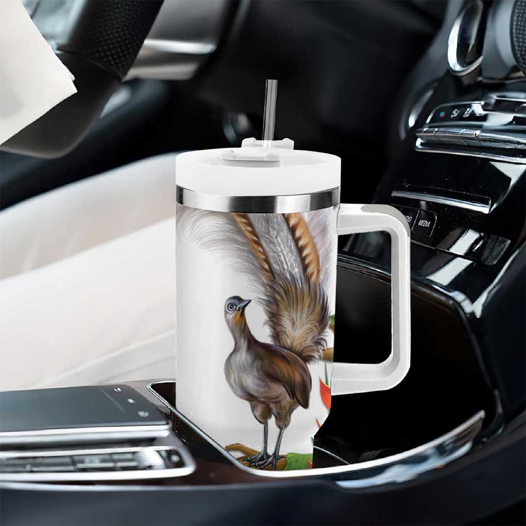 Australia Superb Lyrebird Tumbler With Handle Aussie Map - Rainforest Vibes