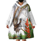 Australia Superb Lyrebird Wearable Blanket Hoodie Aussie Map - Rainforest Vibes