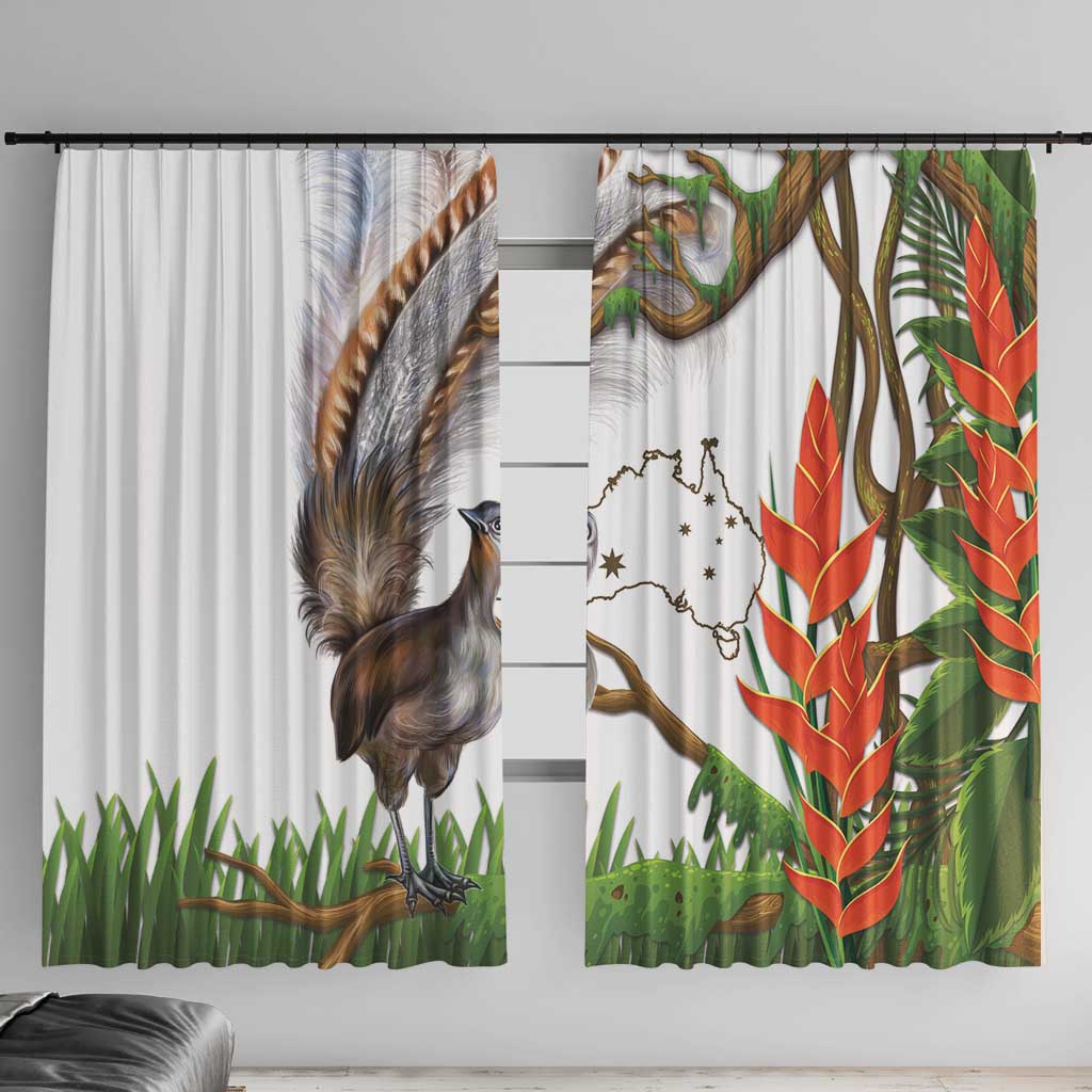 Australia Superb Lyrebird Window Curtain Aussie Map - Rainforest Vibes