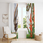 Australia Superb Lyrebird Window Curtain Aussie Map - Rainforest Vibes