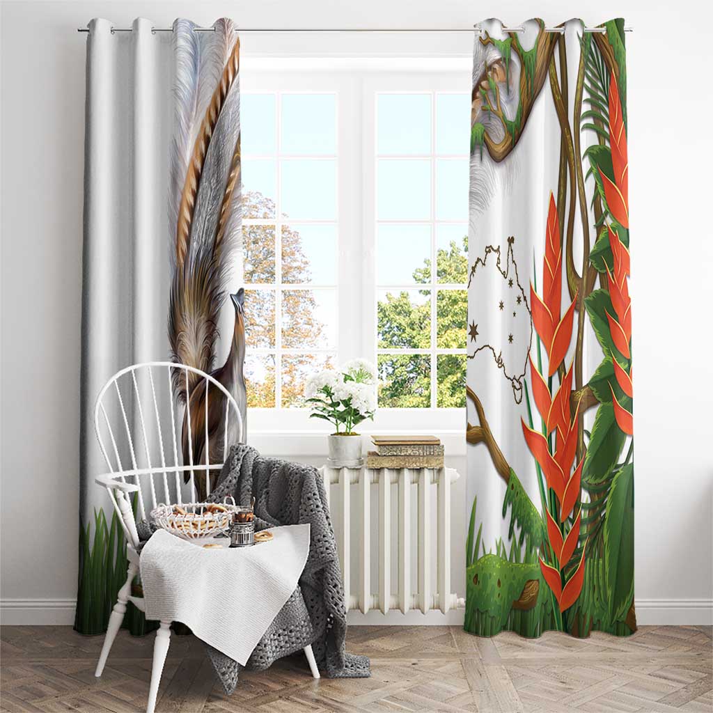 Australia Superb Lyrebird Window Curtain Aussie Map - Rainforest Vibes