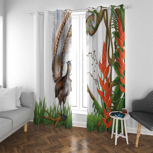 Australia Superb Lyrebird Window Curtain Aussie Map - Rainforest Vibes