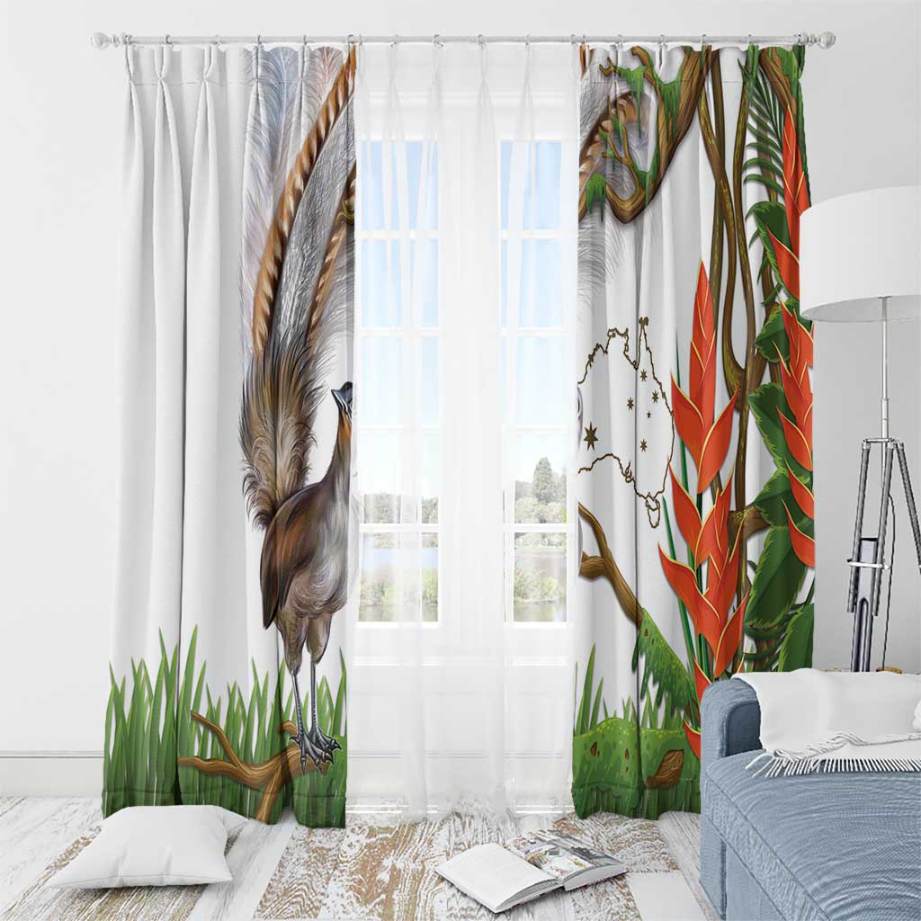 Australia Superb Lyrebird Window Curtain Aussie Map - Rainforest Vibes