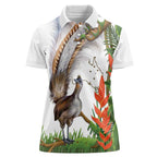 Australia Superb Lyrebird Women Polo Shirt Aussie Map - Rainforest Vibes