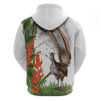 Australia Superb Lyrebird Zip Hoodie Aussie Map - Rainforest Vibes