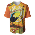 Australia Superb Lyrebird Baseball Jersey Aboriginal Art