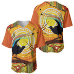 Australia Superb Lyrebird Baseball Jersey Aboriginal Art